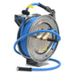 RMX BluSeal Stainless Steel Water Hose Reel 5/8" x 50' Retractable with Rubber Garden Hose, 6' Lead-in, Spray Nozzle