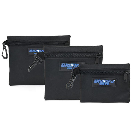 BluBird Work Gear 3 Pack Multi-Purpose Clip-on Zippered Poly Bags