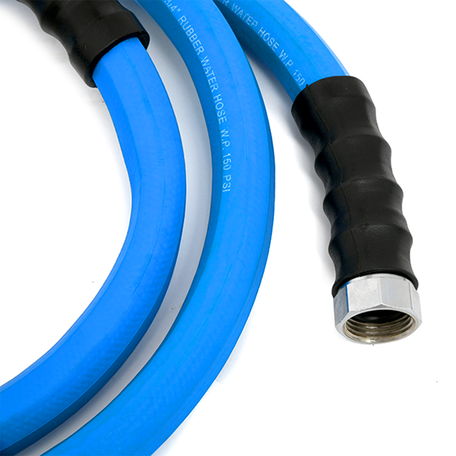 RMX BluSeal 1" x 6' Lead-in Garden Hose with 3/4" GHT Fitting, 100% Rubber , 10 Yrs Warranty.
