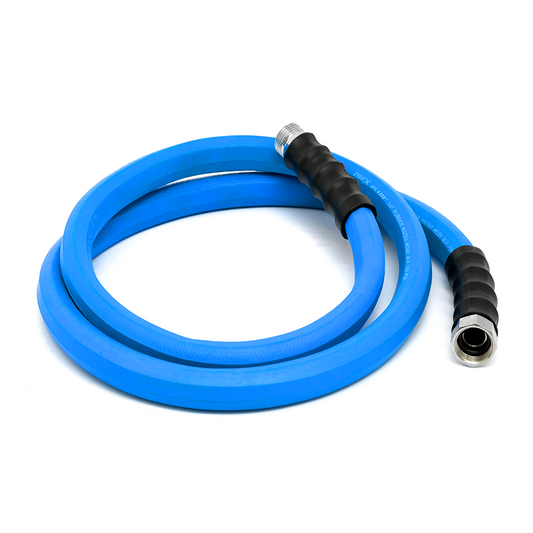 RMX BluSeal 3/4" x 6'  Lead-in Garden Hose with 3/4" GHT Fitting, 100% Rubber , 10 Yrs Warranty.